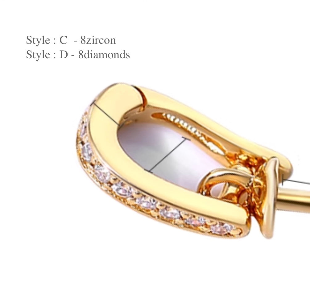 K18YG WG PG クリッカー クラスプ ダイヤモンド / ジルコニア / 鏡面 バチカン ネックレスパーツ ペンダントパーツ 18K イエローゴールド ピンクゴールド ホワイトゴールド