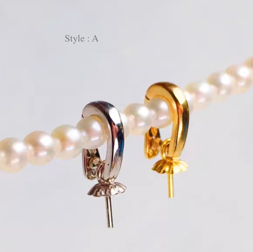 K18YG WG PG クリッカー クラスプ ダイヤモンド / ジルコニア / 鏡面 バチカン ネックレスパーツ ペンダントパーツ 18K イエローゴールド ピンクゴールド ホワイトゴールド