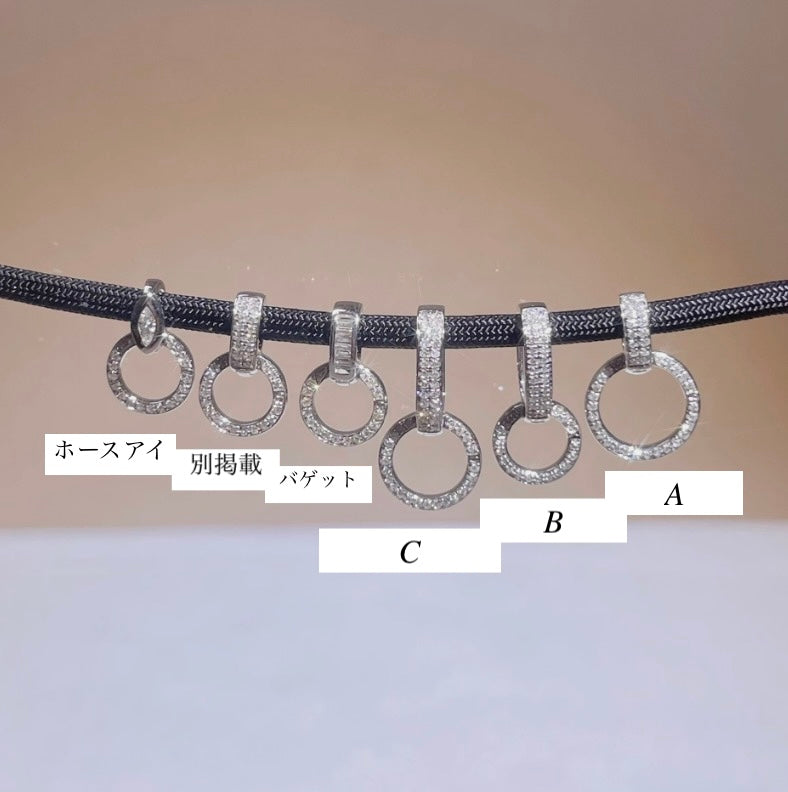 K18YG PG WG バチカン ロック付き 18K バゲットダイヤ フルダイヤモンド ハーフダイヤモンド セキュリティロック 爪ロック 安全装置 バゲットダイヤモンド マルチバチカン