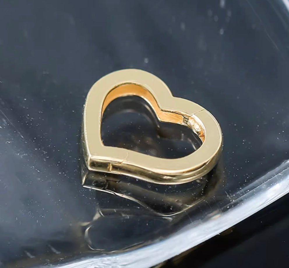 K18YG イエローゴールド 円形 三角形 ハート パーツ チャーム 18K コマ チェーンパーツ トップ ジュエリーパーツ 繋ぎ クラスプ