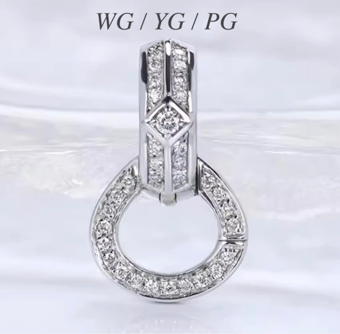 K18YG WG PG バチカン パーツ ダイヤモンド チャーム留め ダイヤ 18K チェーンパーツ ペンダントパーツ ネックレスパーツ ロック付き K18 YG クラスプ マルチバチカン