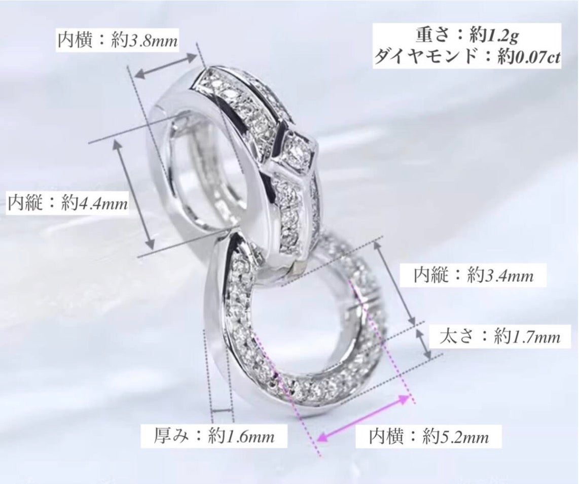 K18YG WG PG バチカン パーツ ダイヤモンド チャーム留め ダイヤ 18K チェーンパーツ ペンダントパーツ ネックレスパーツ ロック付き K18 YG クラスプ マルチバチカン