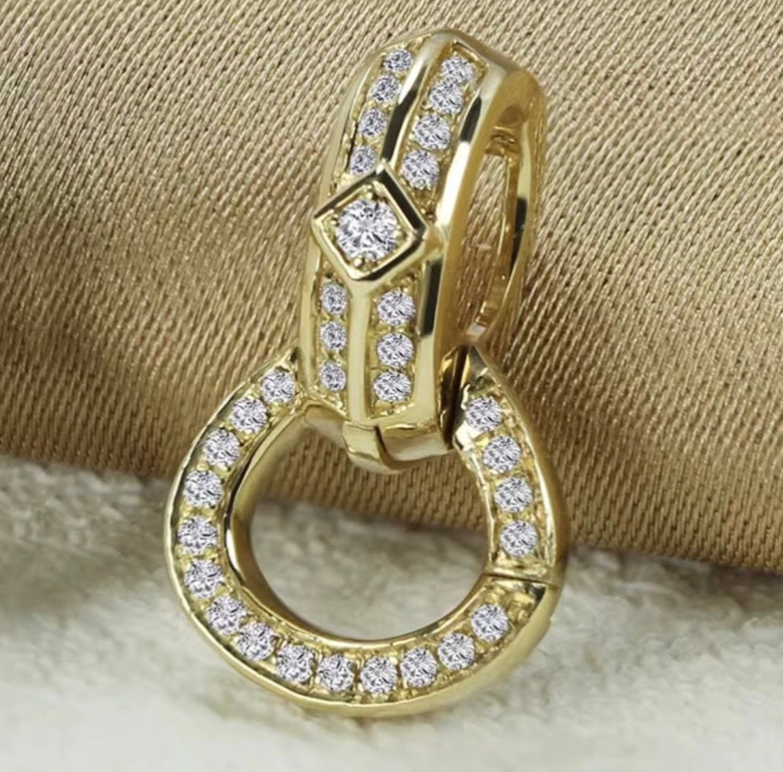 K18YG WG PG バチカン パーツ ダイヤモンド チャーム留め ダイヤ 18K チェーンパーツ ペンダントパーツ ネックレスパーツ ロック付き K18 YG クラスプ マルチバチカン