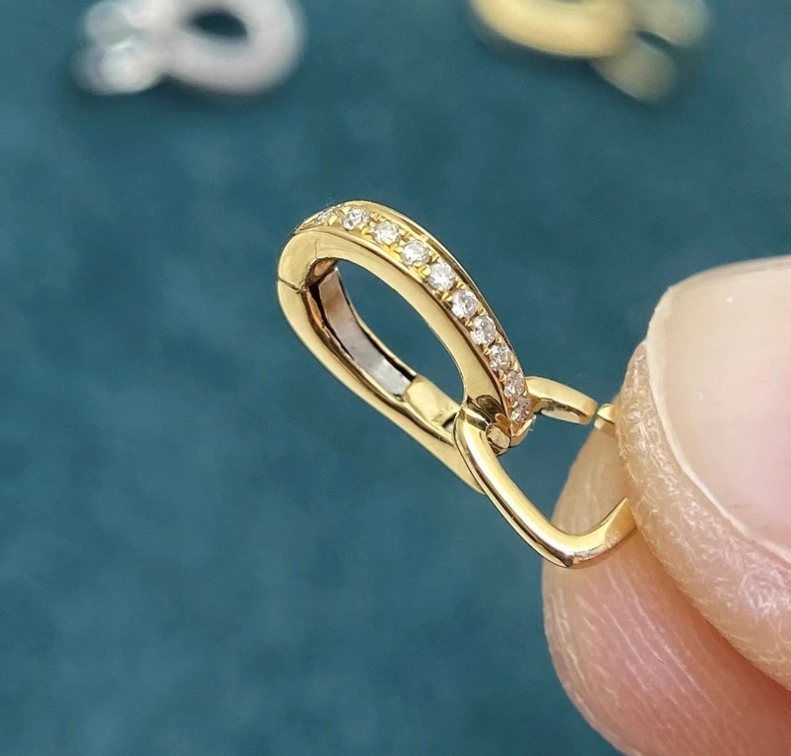 K18YG WG バチカン パーツ ダイヤモンド チャーム留め ダイヤ 18K チェーンパーツ ペンダントパーツ クラスプ ワンタッチ K18 YG マルチバチカン