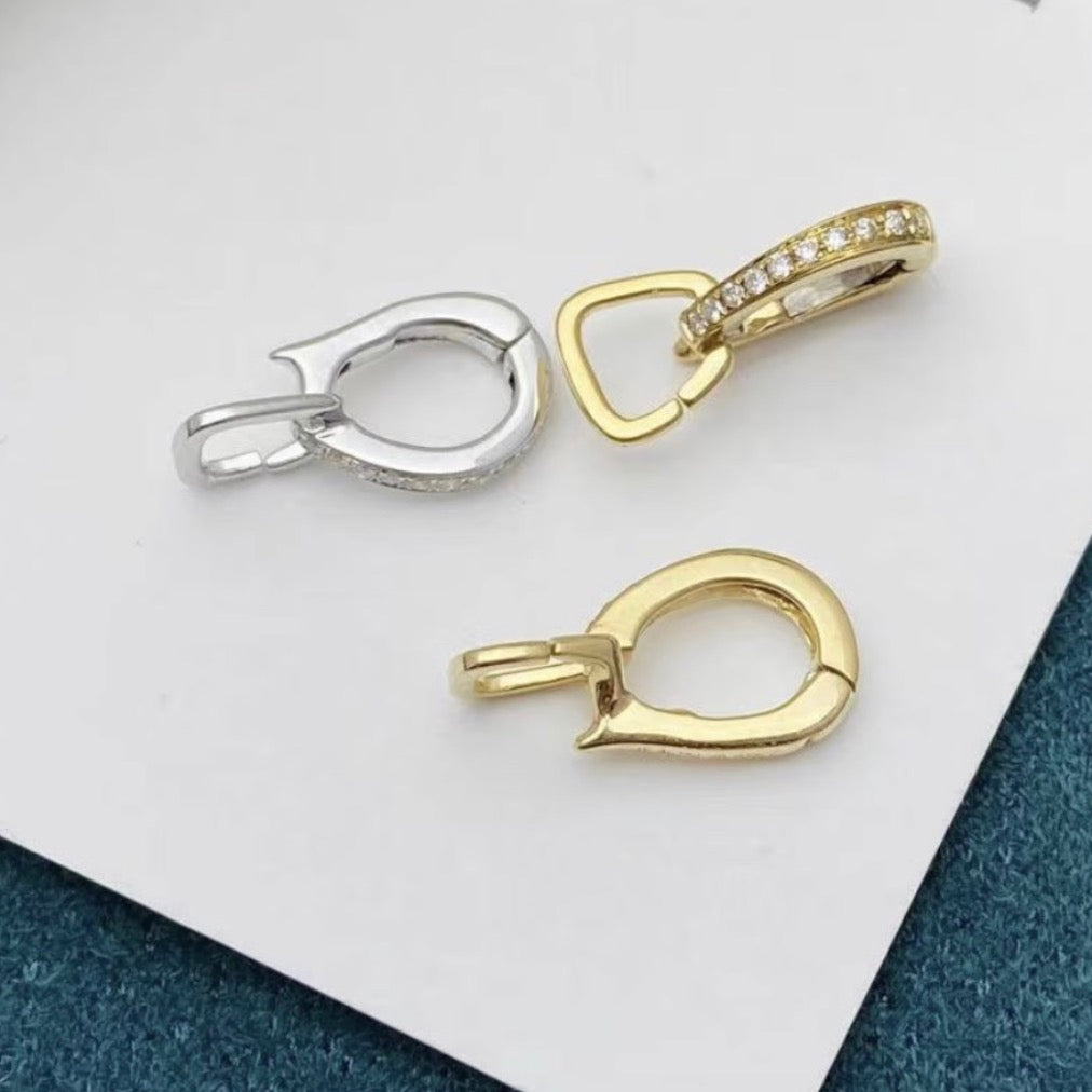 K18YG WG バチカン パーツ ダイヤモンド チャーム留め ダイヤ 18K チェーンパーツ ペンダントパーツ クラスプ ワンタッチ K18 YG マルチバチカン