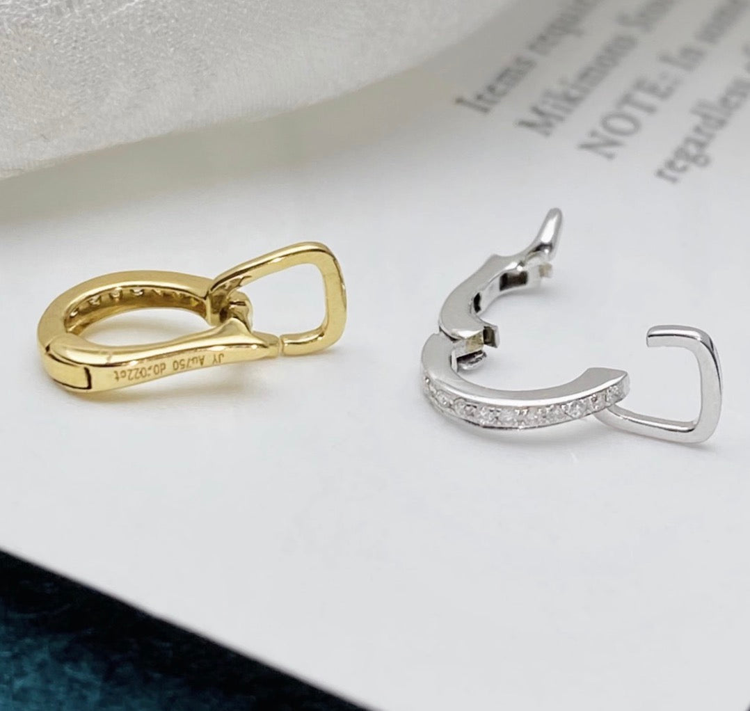 K18YG WG バチカン パーツ ダイヤモンド チャーム留め ダイヤ 18K チェーンパーツ ペンダントパーツ クラスプ ワンタッチ K18 YG マルチバチカン