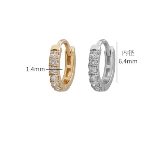 K18YG K18WG クリッカー シングルピアス ダイヤモンド バチカン ダイヤ 18K YG イエローゴールド ラウンド 丸 ピアス 片耳 K18