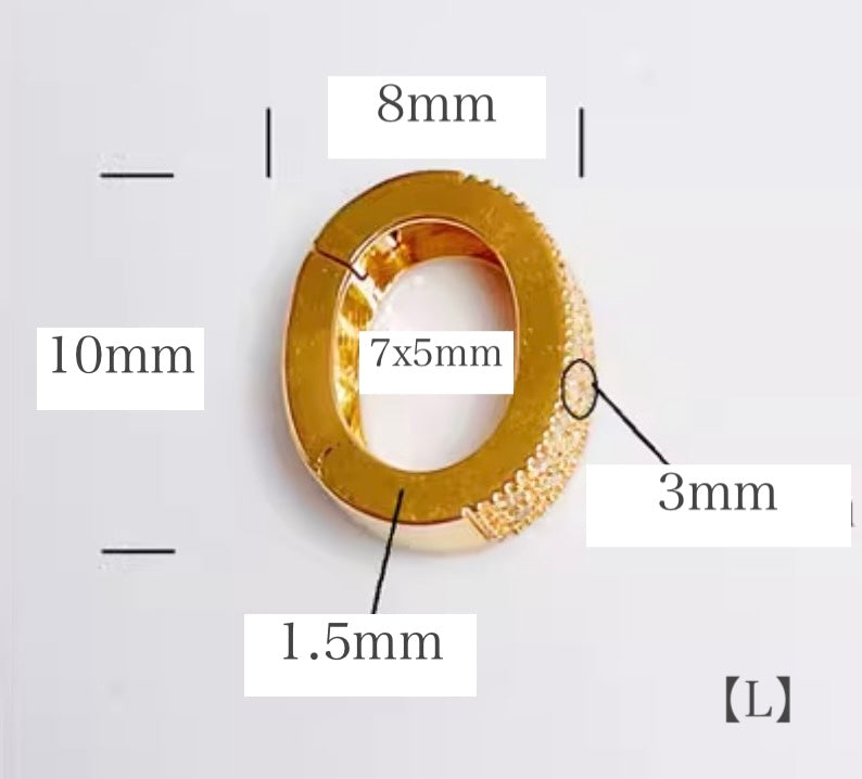 K18YG K18WG K18PG クリッカー オーバル ダイヤモンド バチカン ダイヤ 18K YG イエローゴールド WG 楕円形 ロック付き コネクター K18