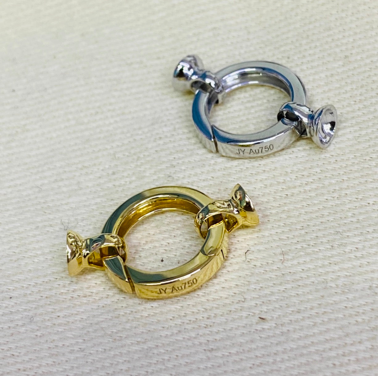 K18YG WG バチカン パーツ ラウンド 繋ぎ 丸い コネクター 18K チェーンパーツ ペンダントパーツ クラスプ 18K YG 輪 丸 クリッカー 10mm / 13mm