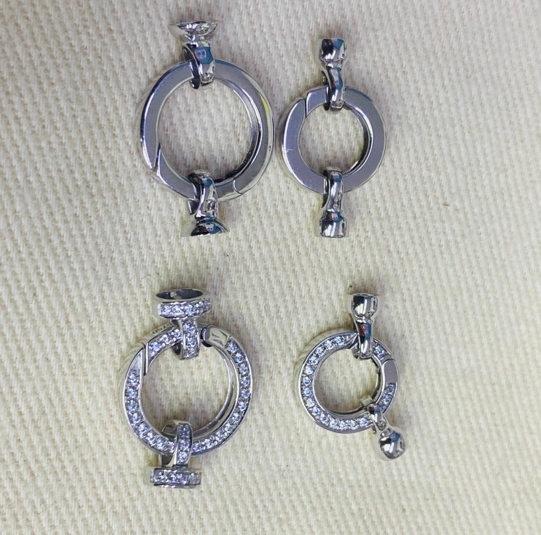 K18YG WG バチカン パーツ ラウンド 繋ぎ 丸い コネクター 18K チェーンパーツ ペンダントパーツ クラスプ 18K YG 輪 丸 クリッカー 10mm / 13mm