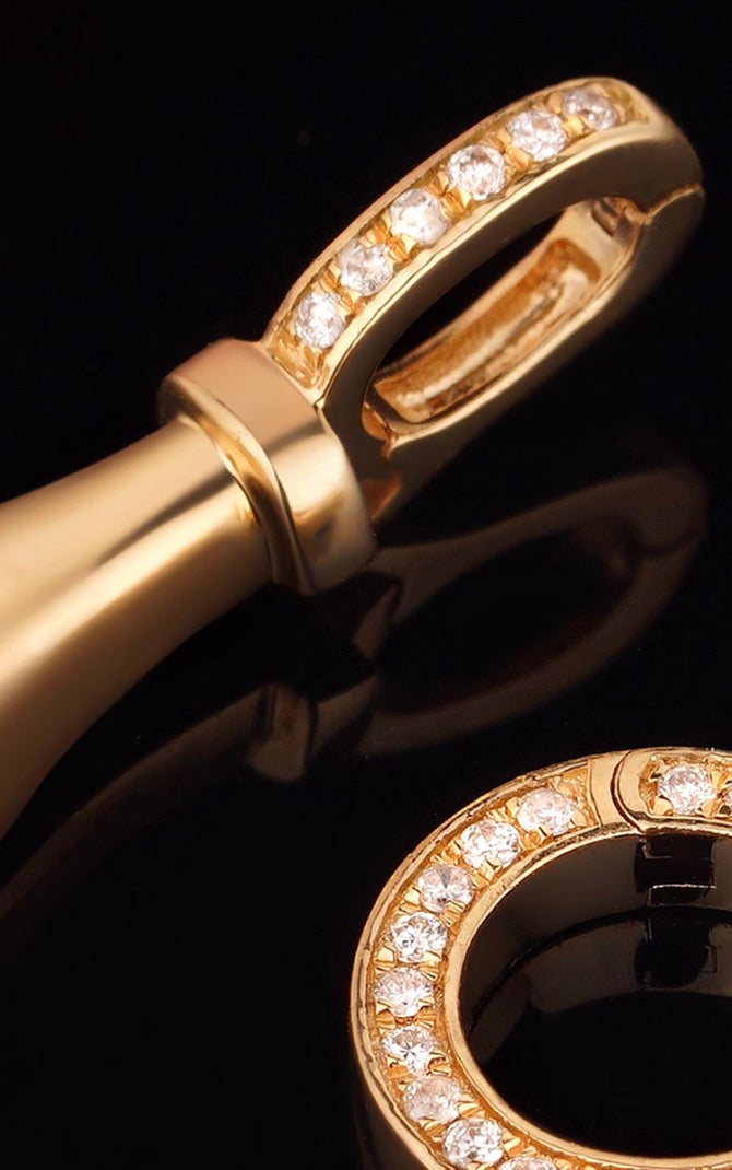 K18YG エメラルド ペンダント バチカン パーツ 繋ぎ クリッカー コネクター 18K ペンダントパーツ クラスプ YG ダイヤモンド ダイヤ マルチバチカン