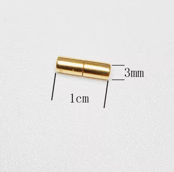 K18YG K18WG ジュエリー DIY チャーム クラスプ コネクター ねじ式 パーツ 繋ぎ 18K YG WG ネックレスパーツ ブレスレットパーツ 筒形 円形