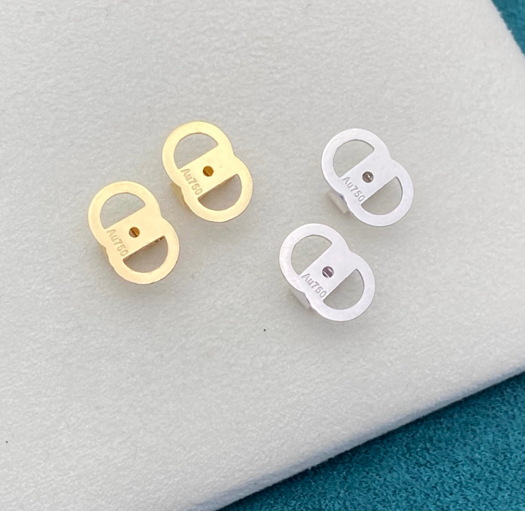 K18YG K18WG キャッチ オーバル 大きめ 18K YG イエローゴールド WG ホワイトゴールド PG ピアス固定 ピアスのキャッチ キャッチ