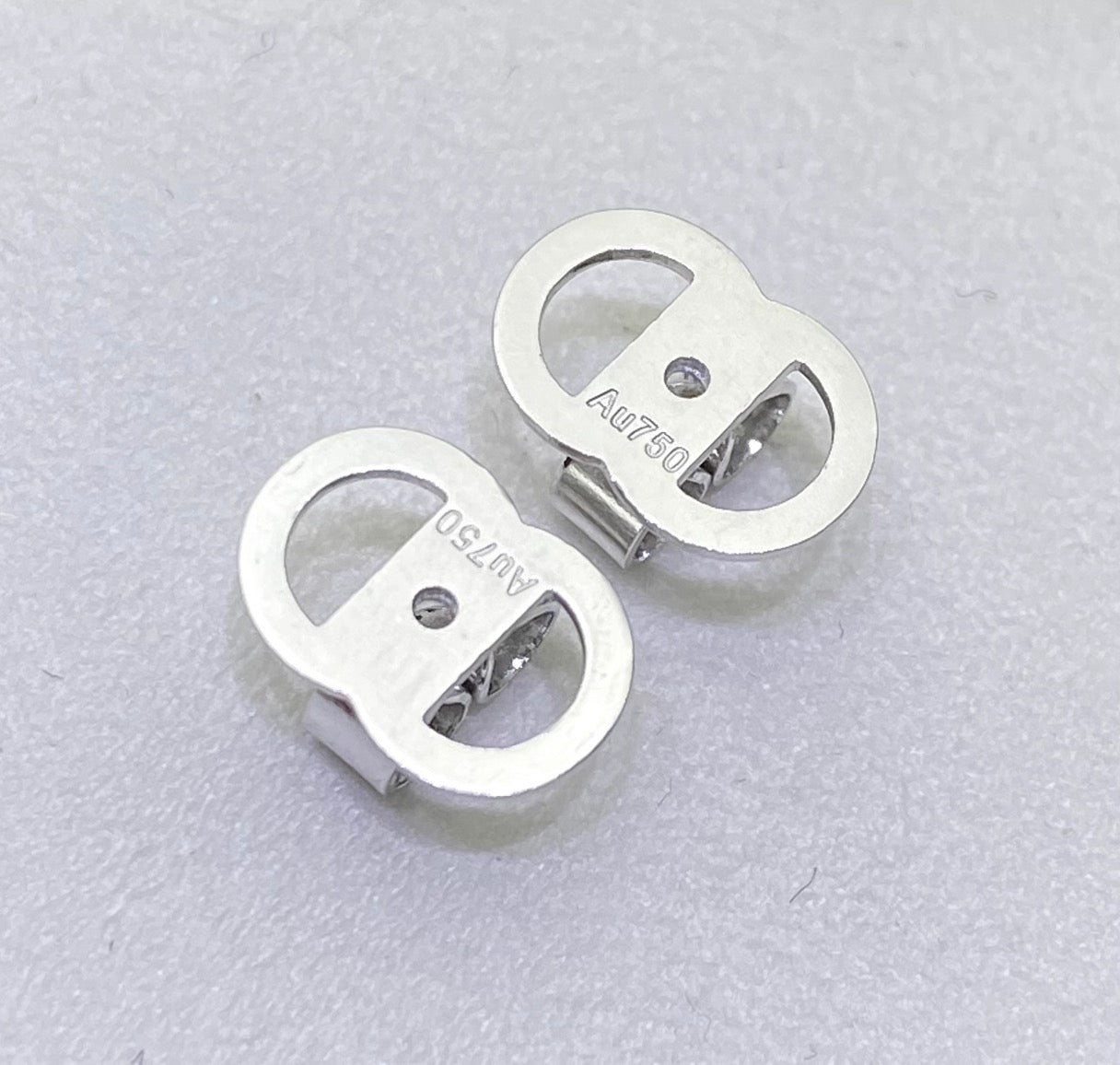K18YG K18WG キャッチ オーバル 大きめ 18K YG イエローゴールド WG ホワイトゴールド PG ピアス固定 ピアスのキャッチ キャッチ
