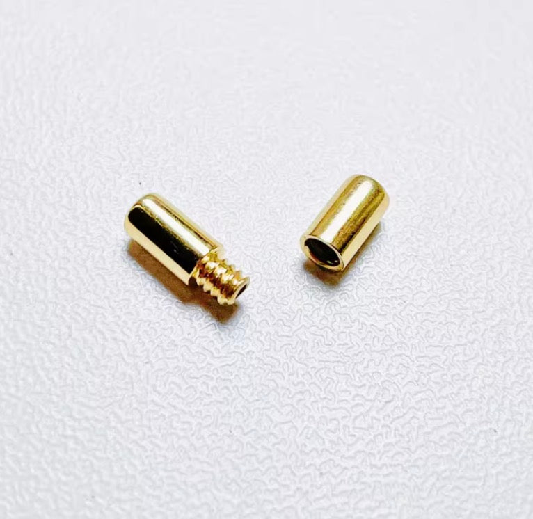 K18YG K18WG ジュエリー DIY チャーム クラスプ コネクター ねじ式 パーツ 繋ぎ 18K YG WG ネックレスパーツ ブレスレットパーツ 筒形 円形