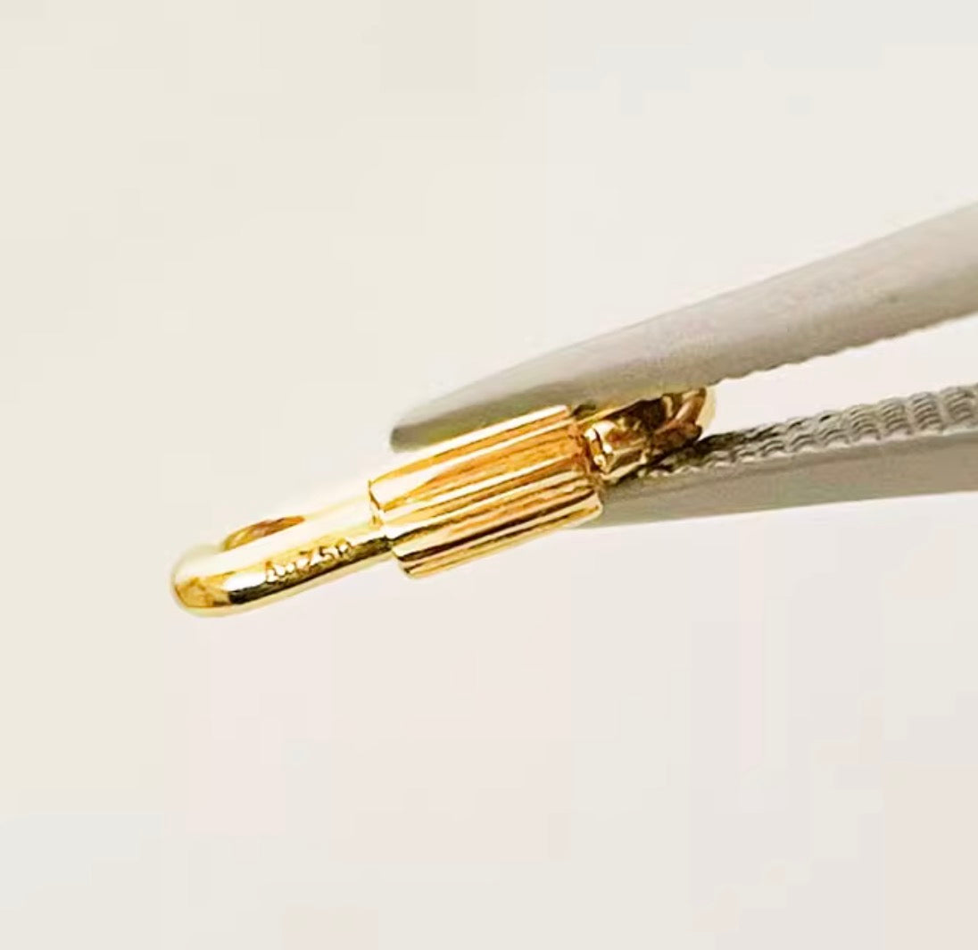 K18YG K18WG チャーム コネクタ コイル式 クラスプ 開口 コマ オーバル 18K YG イエローゴールド WG ホワイトゴールド パーツ 長方形