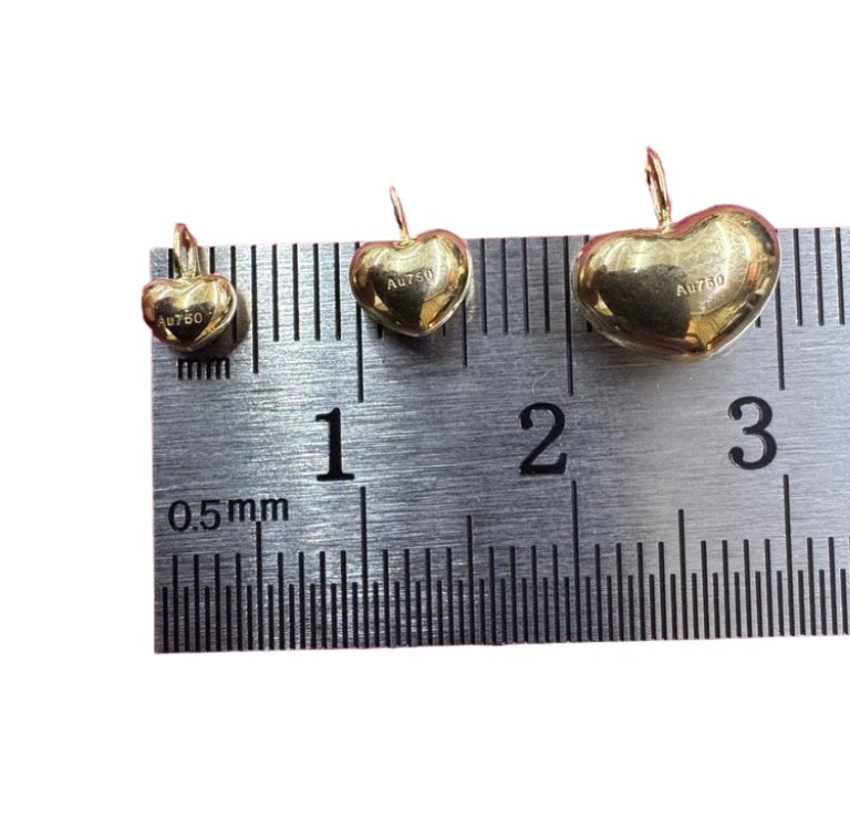 K18YG WG ハートチャーム ハート エンドパーツ 18K YG イエローゴールド WG ホワイトゴールド チャーム ぷっくり パーツ ミニ ハート型