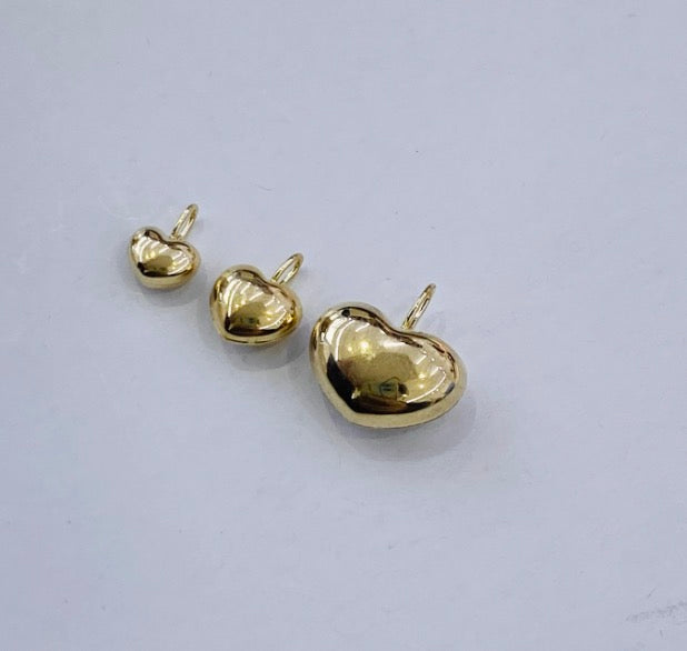 K18YG WG ハートチャーム ハート エンドパーツ 18K YG イエローゴールド WG ホワイトゴールド チャーム ぷっくり パーツ ミニ ハート型