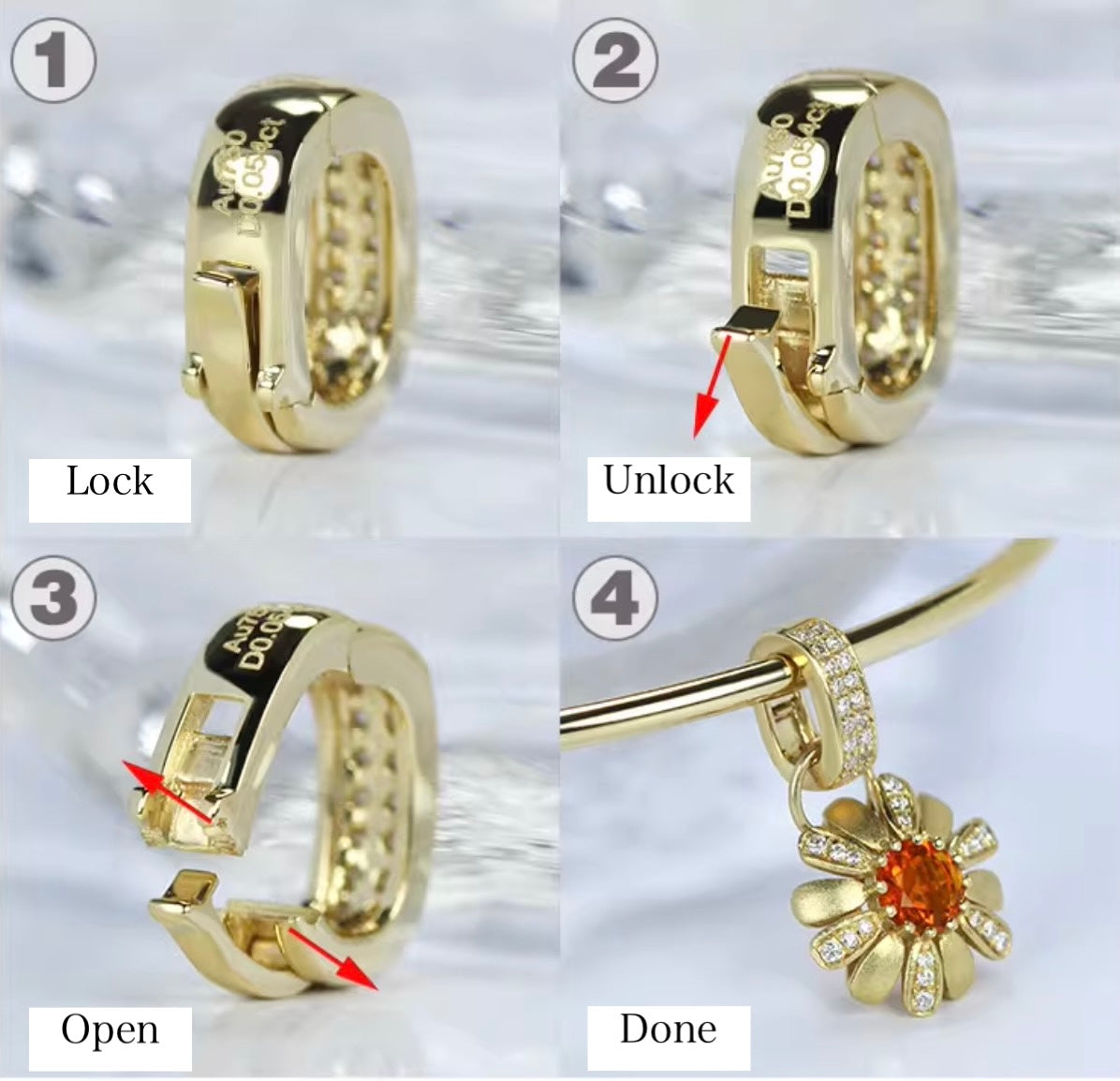 K18YG WG PG クリッカー バチカン パーツ ダイヤモンド チャーム留め ダイヤ 18K チェーンパーツ ペンダントパーツ ネックレスパーツ K18 YG クラスプ