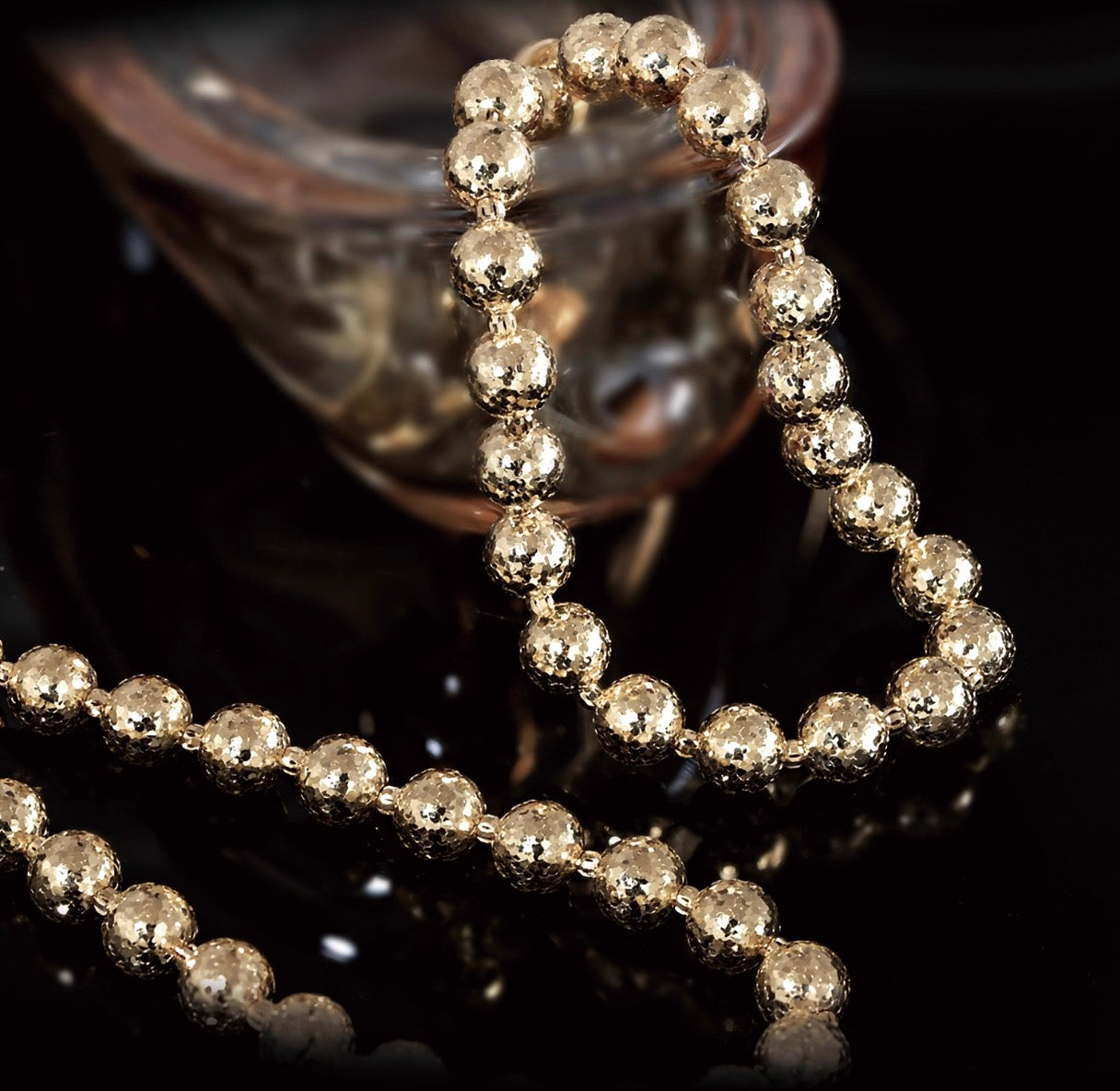 K18YG WG ボールチェーン ブレスレット 18K 大ぶり 太め カットフェイス ミラーボール WG ホワイトゴールド YG イエローゴールド