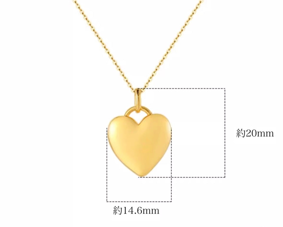 K18YG ペンダントトップ ハート ぷっくり 18K YG イエローゴールド イタリアンジュエリー 中空 ネックレス チャーム ペンダント