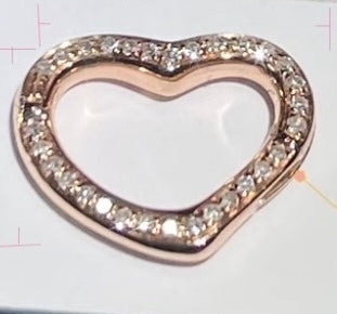 K18YG WG PG イエローゴールド ハート ダイヤモンド チャーム チェーンパーツ ペンダント ダイヤ コマ バチカン 18K 開口 YG ロック付き