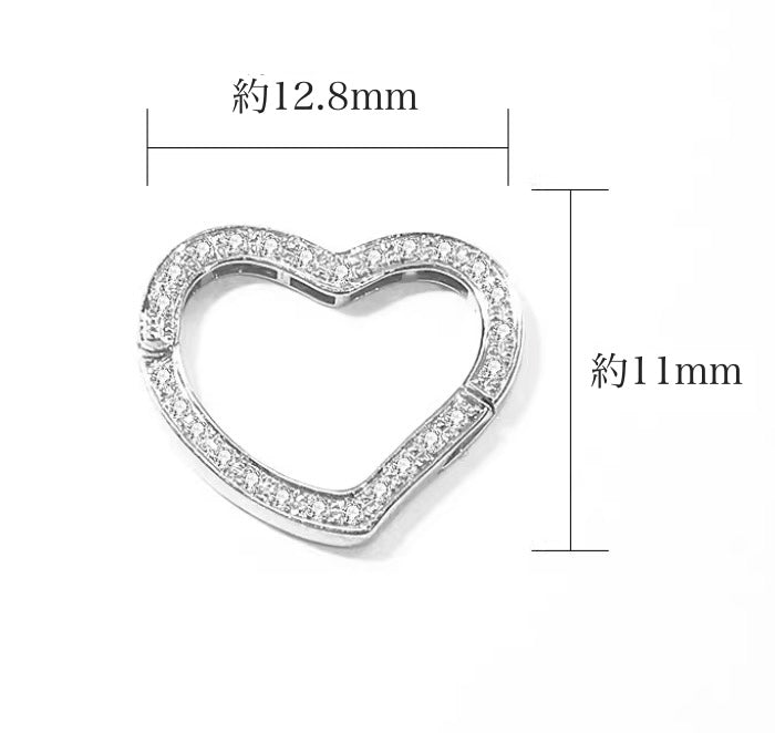 K18YG WG PG イエローゴールド ハート ダイヤモンド チャーム チェーンパーツ ペンダント ダイヤ コマ バチカン 18K 開口 YG ロック付き