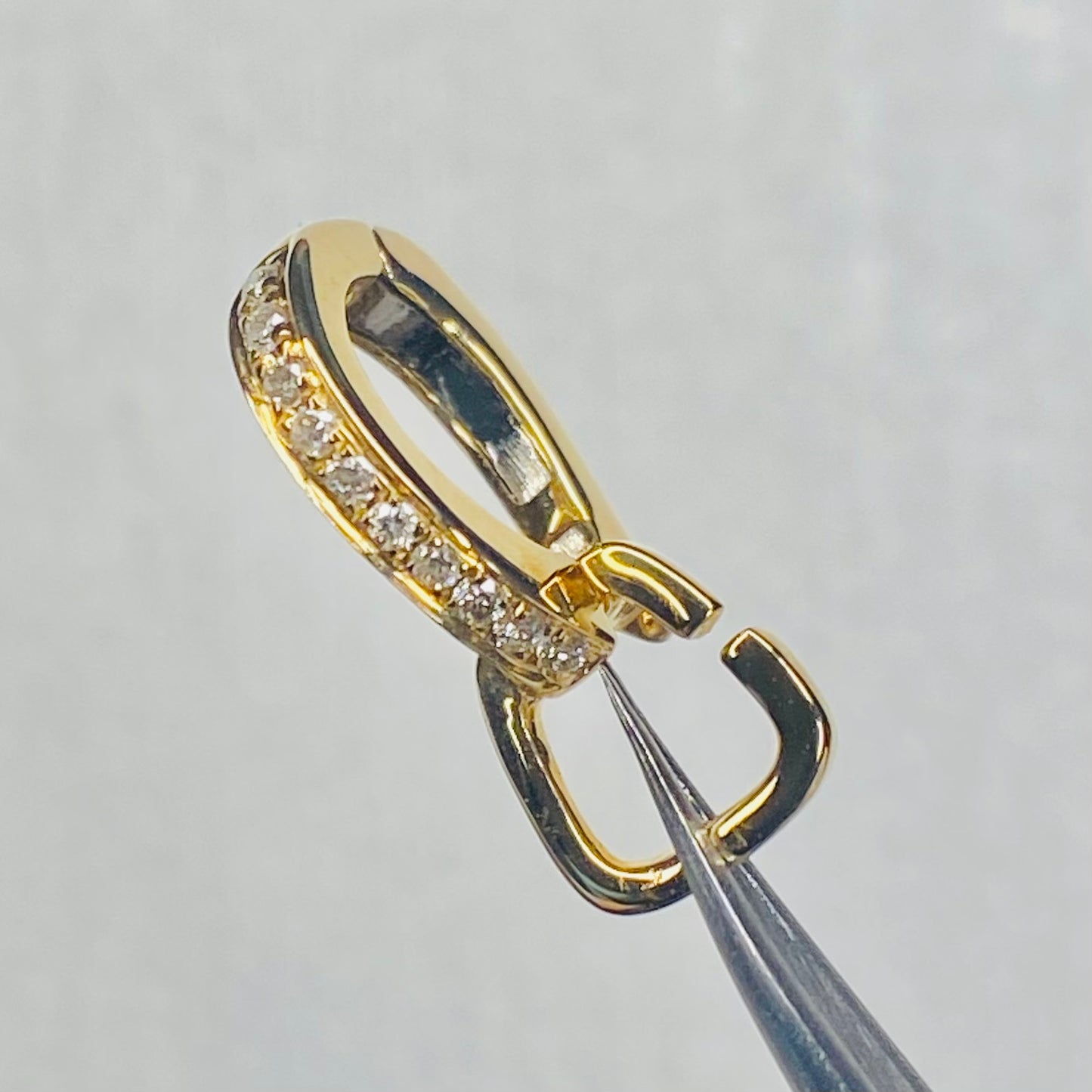 K18YG WG バチカン パーツ ダイヤモンド チャーム留め ダイヤ 18K チェーンパーツ ペンダントパーツ クラスプ ワンタッチ K18 YG マルチバチカン