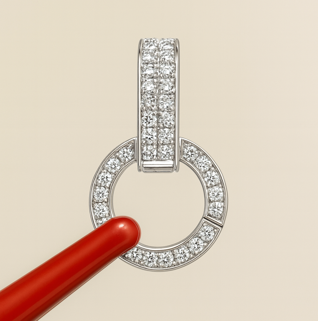 K18YG WG PG ダイヤ ロック付き ダイヤモンド バチカン ネックレスパーツ ペンダントパーツ 18K イエローゴールド ホワイトゴールド ピンクゴールド フルダイヤ マルチバチカン 爪ロック