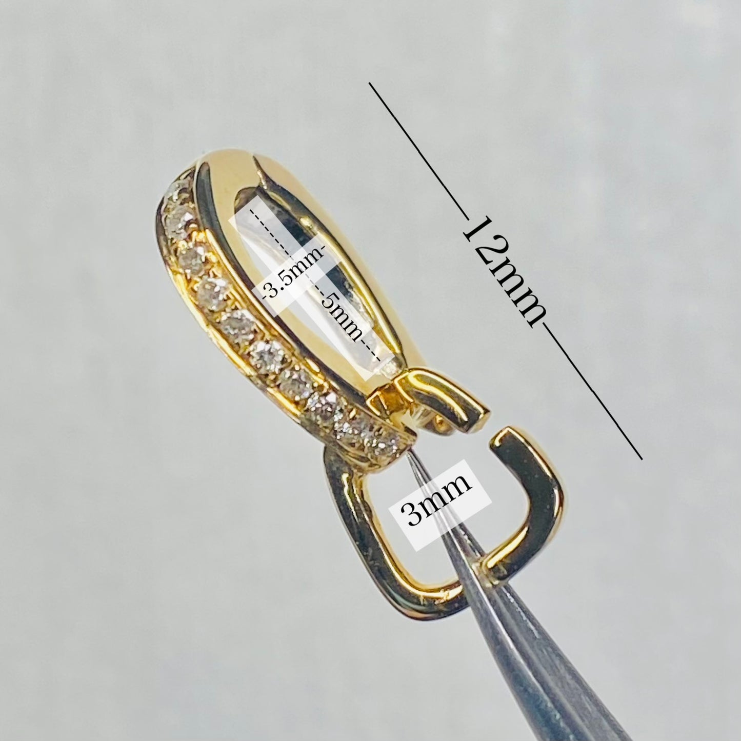 K18YG WG バチカン パーツ ダイヤモンド チャーム留め ダイヤ 18K チェーンパーツ ペンダントパーツ クラスプ ワンタッチ K18 YG マルチバチカン