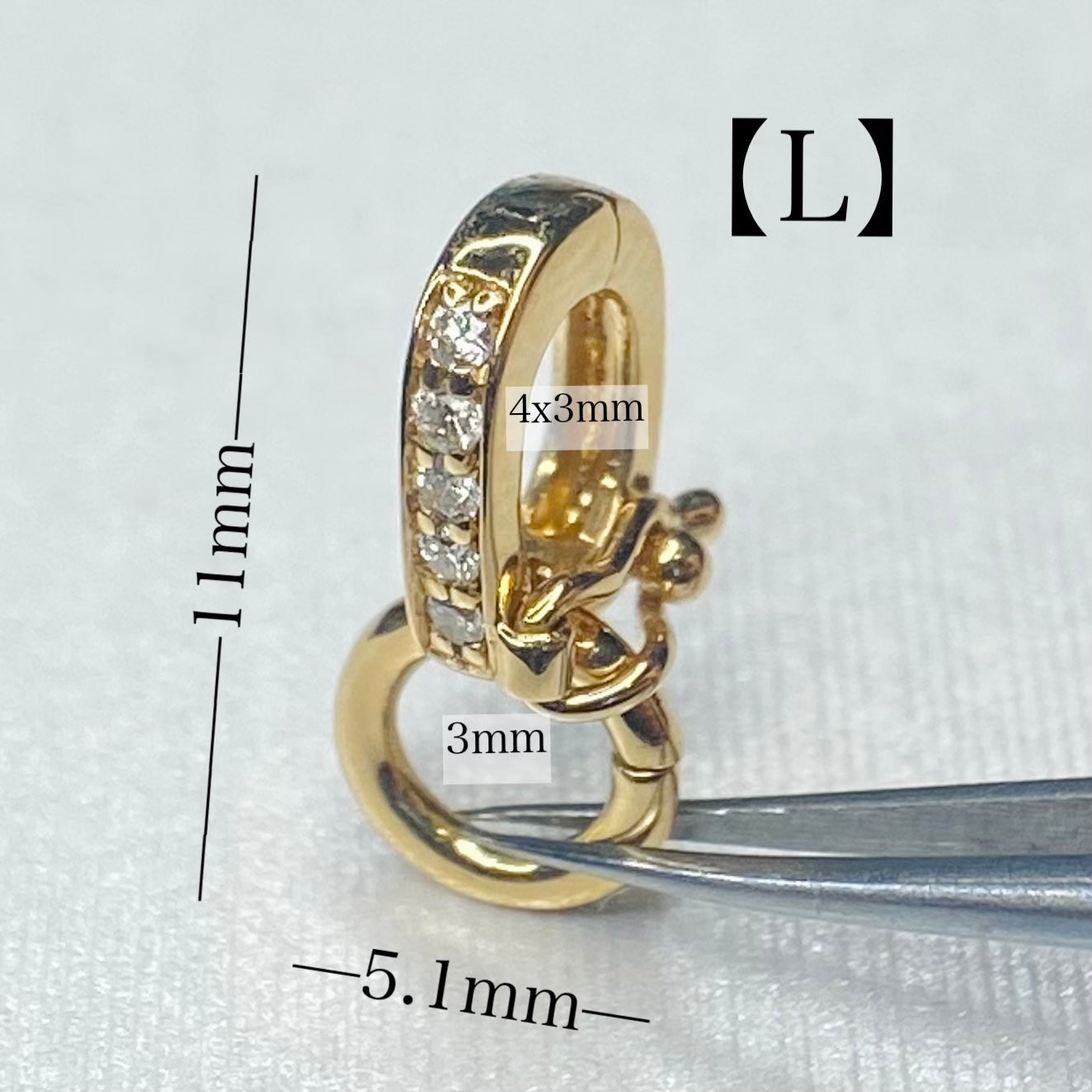 K18YG PG WG 18K バチカン ジュエリーパーツ ロック付き チャーム 鏡面/ダイヤモンド 18K マルチバチカン