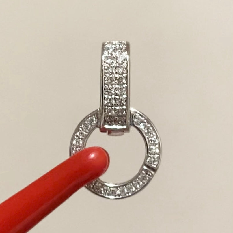 K18YG WG PG ダイヤ ロック付き ダイヤモンド バチカン ネックレスパーツ ペンダントパーツ 18K イエローゴールド ホワイトゴールド ピンクゴールド フルダイヤ マルチバチカン 爪ロック