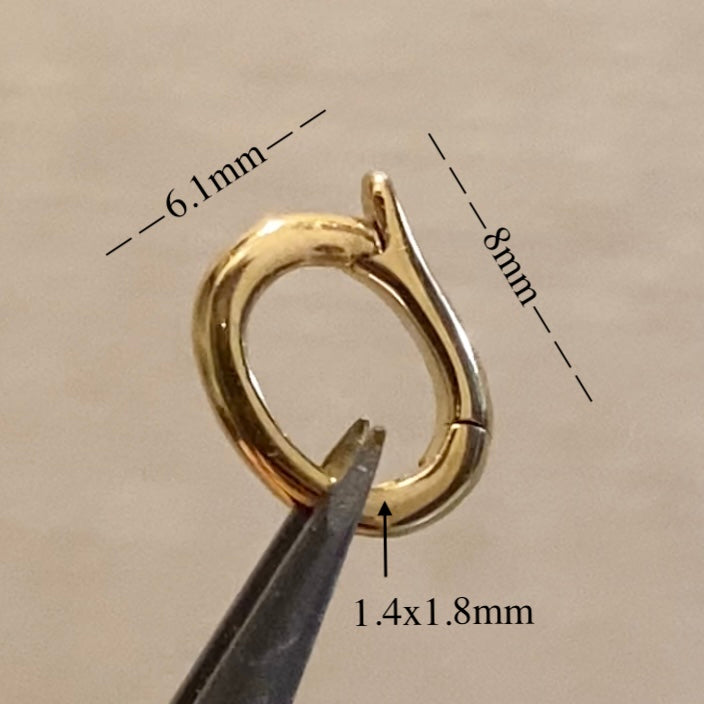 K18YG WG クリッカー パーツ オーバル バチカン チャーム 18K クラスプ 開閉 コマ ワンタッチ 繋ぎ イエローゴールド K18WG ホワイトゴールド