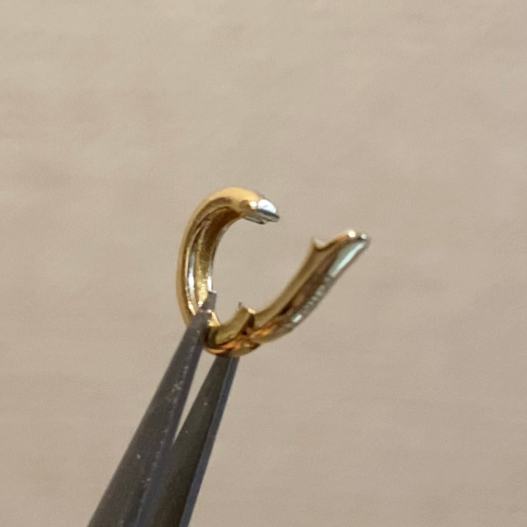 K18YG WG クリッカー パーツ オーバル バチカン チャーム 18K クラスプ 開閉 コマ ワンタッチ 繋ぎ イエローゴールド K18WG ホワイトゴールド