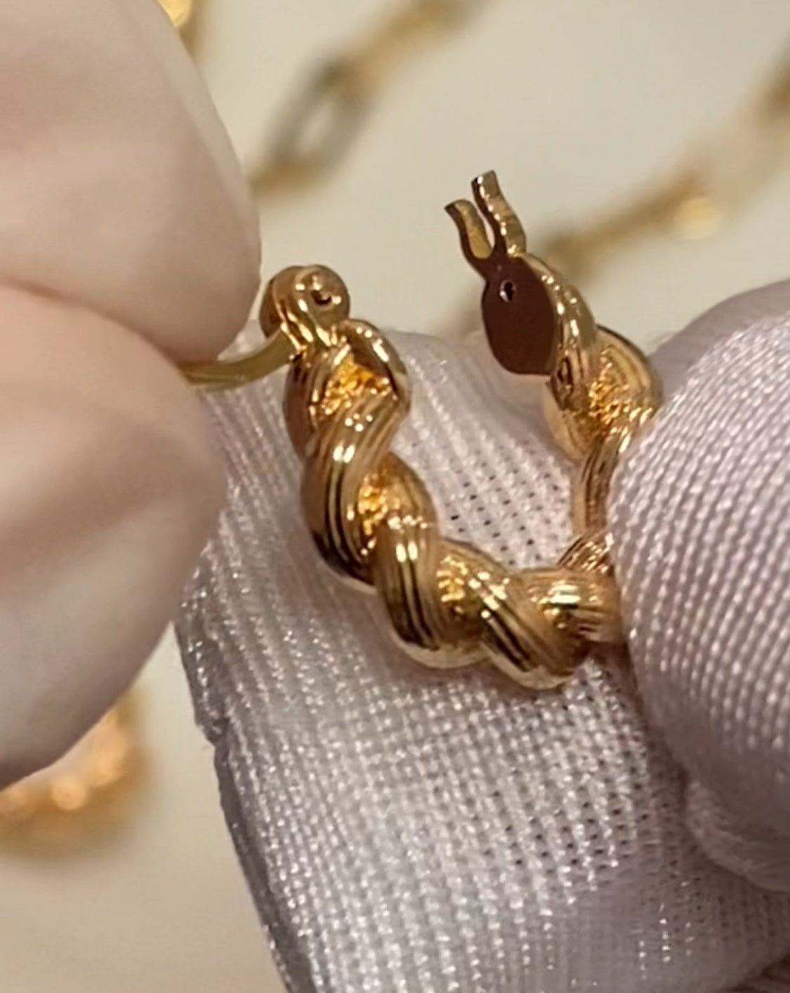 K18YG イエローゴールド 18K フープピアス ねじり ロープ ピアス メンズ レディース ユニセックス リングピアス ツイスト 中空ピアス