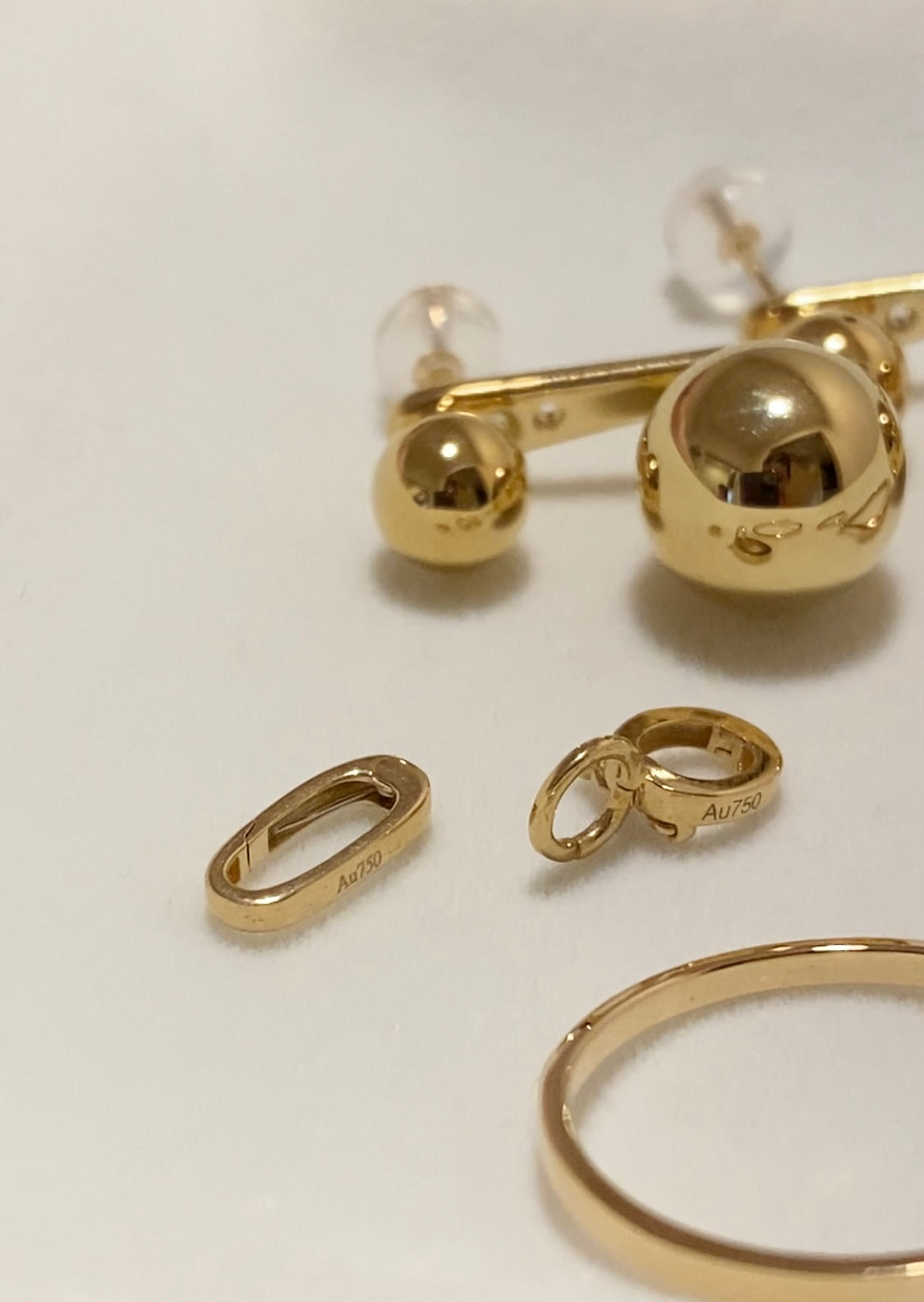 K18YG イエローゴールド / K18WG ホワイトゴールド / K18PG ピンクゴールド オーバル クラスプ 楕円形 パーツ スクエア 四角形 18K 開口 コマ 留め具 留め金具 ネックレス用パーツ 繋ぎ ブレスレット用パーツ チェーンパーツ