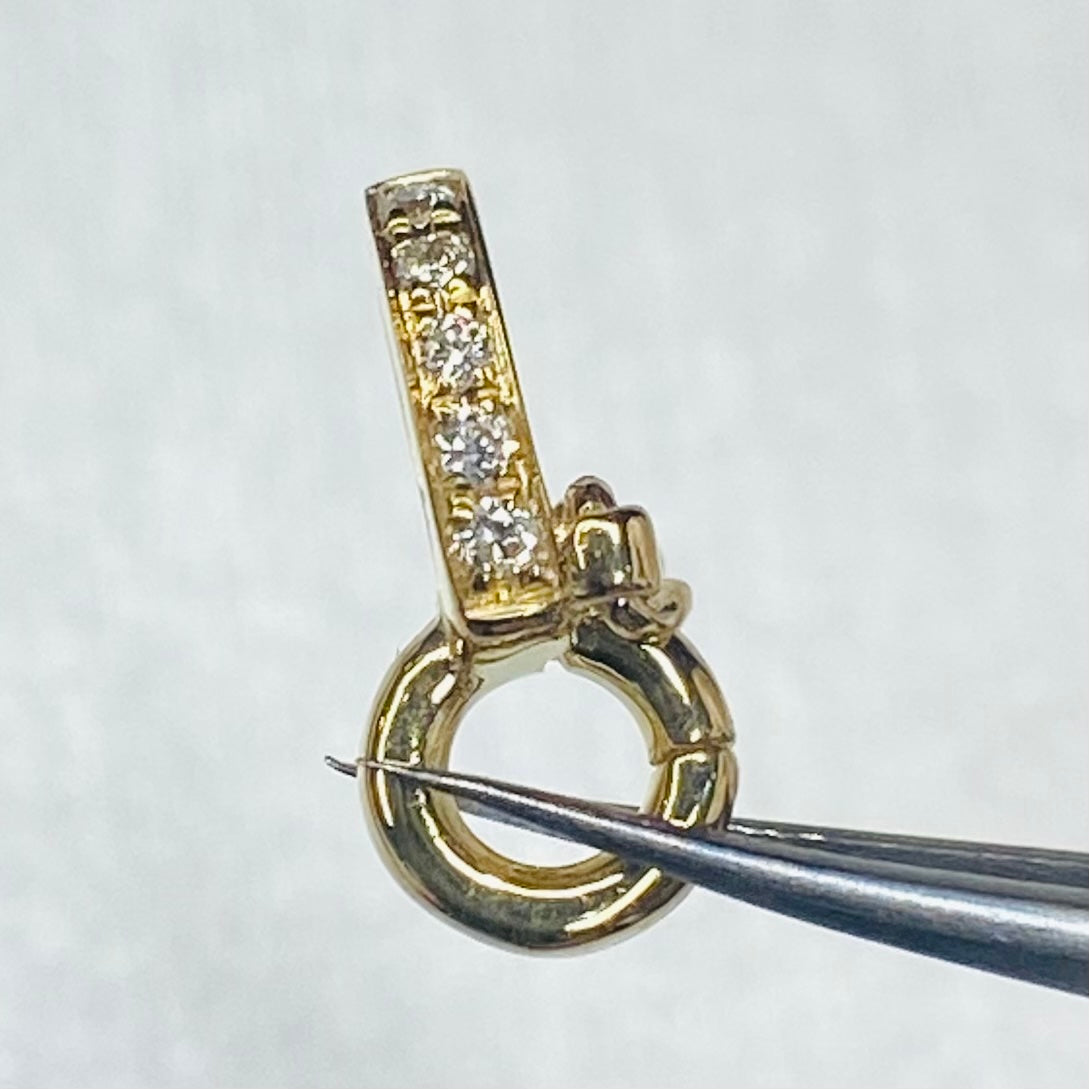 K18YG PG WG 18K バチカン ジュエリーパーツ ロック付き チャーム 鏡面/ダイヤモンド 18K マルチバチカン