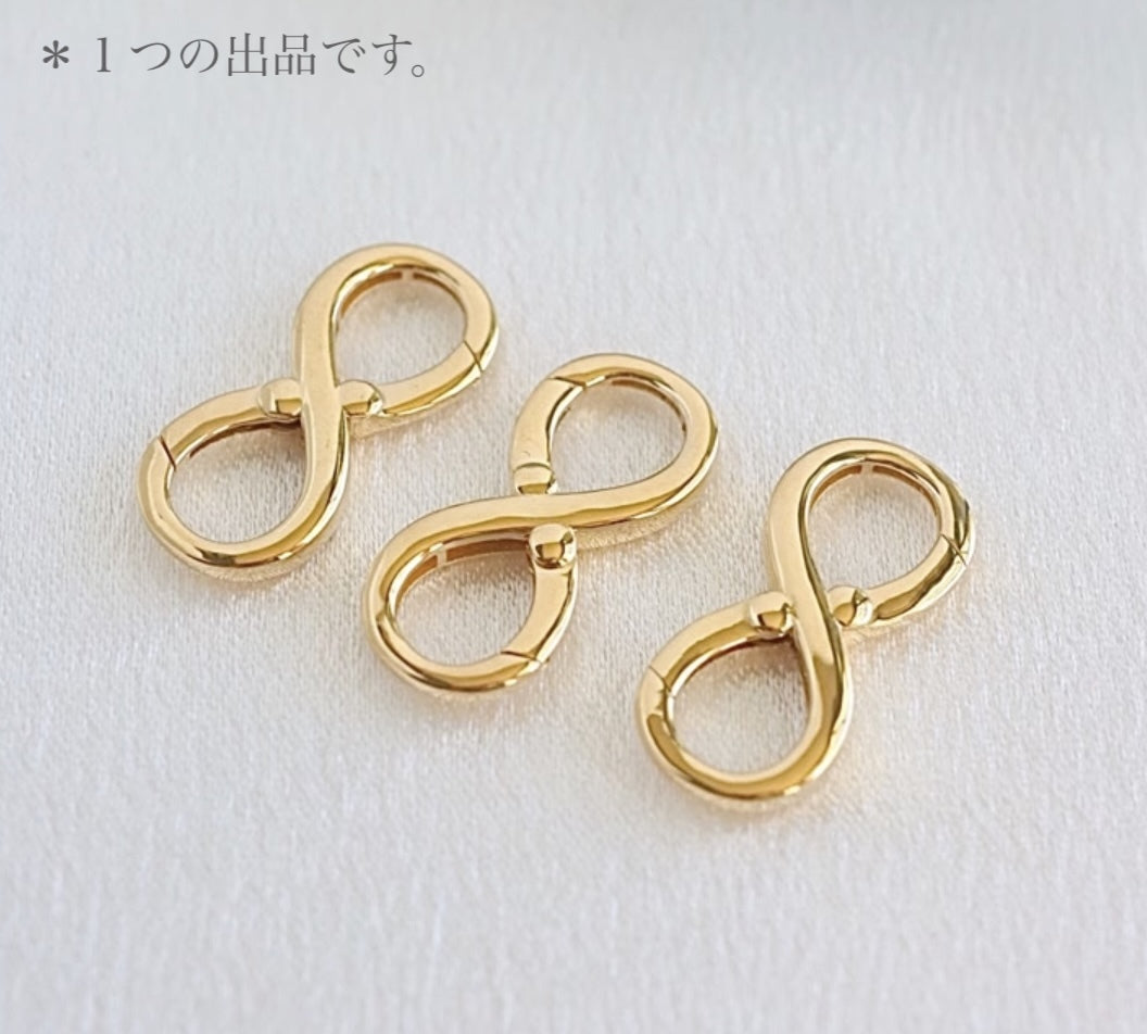 K18YG イエローゴールド バチカン 両開き チャーム ネックレスパーツ パーツ メガネ掛け フック サングラス用 8の字 無限 インフィニティ