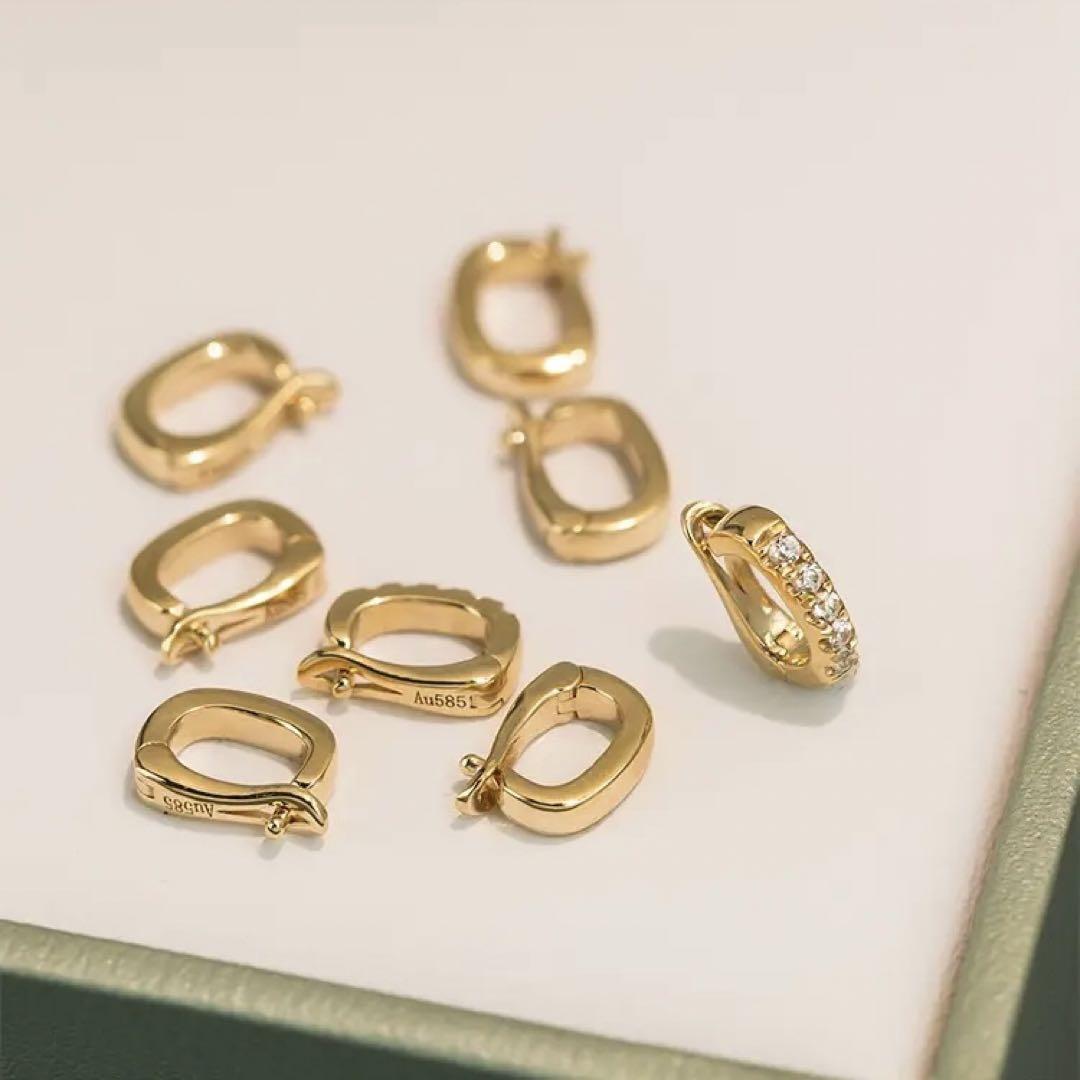 K14 PG YG クリッカー クラスプ パーツ バチカン イエローゴールド ピンクゴールド 14K K14YG チェーンパーツ ペンダントパーツ ミニ 小 ジルコニア ジルコン 鏡面 繋ぎ 繋ぐ ネックレスパーツ