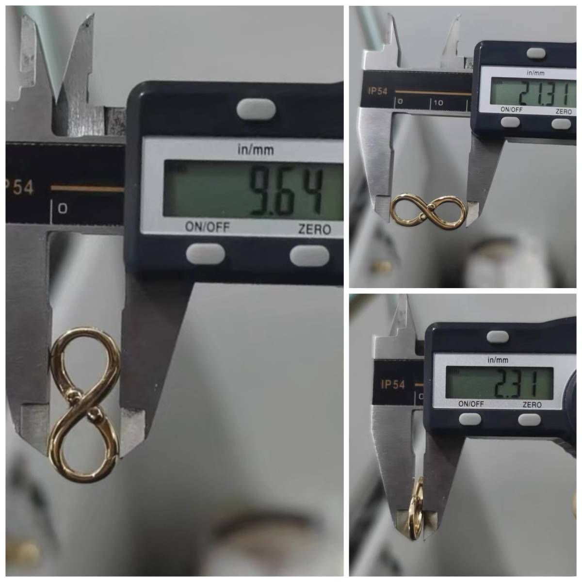 K18YG イエローゴールド バチカン 両開き チャーム ネックレスパーツ パーツ メガネ掛け フック サングラス用 8の字 無限 インフィニティ