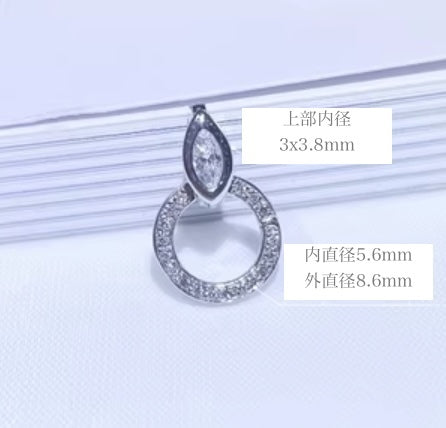 K18WG YG PG パーツ ネックレス バチカン ホースアイ ダイヤモンド ダイヤ チャーム 留め金具 18K ジュエリーパーツ ネックレスパーツ ペンダントパーツ マルチバチカン