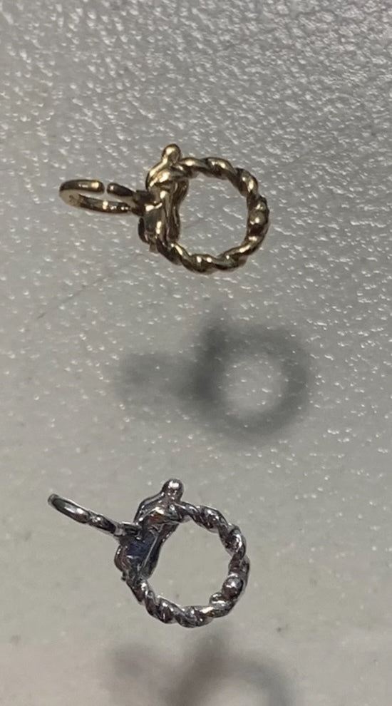 K18YG WG YG バチカン ツイスト チェーンパーツ ネックレスパーツ ペンダントパーツ YG 18K 繋ぎ ロック付き 爪 ピンクゴールド ねじり マルチバチカン