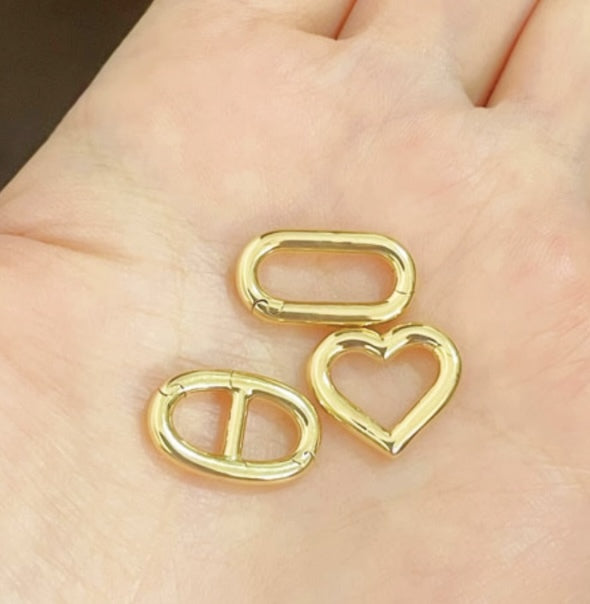 K18WG YG オーバル スクエア 四角 開口 クラスプ パーツ チャーム 18K YG イエローゴールド / WG ホワイトゴールド バチカン ペンダントトップ コマ 開口 ネックレスパーツ ブレスレットパーツ