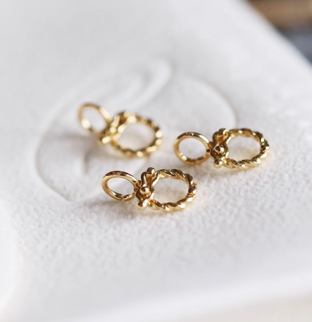 K18YG WG YG バチカン ツイスト チェーンパーツ ネックレスパーツ ペンダントパーツ YG 18K 繋ぎ ロック付き 爪 ピンクゴールド ねじり マルチバチカン