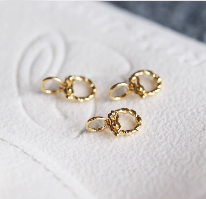 K18YG WG YG バチカン ツイスト チェーンパーツ ネックレスパーツ ペンダントパーツ YG 18K 繋ぎ ロック付き 爪 ピンクゴールド ねじり マルチバチカン