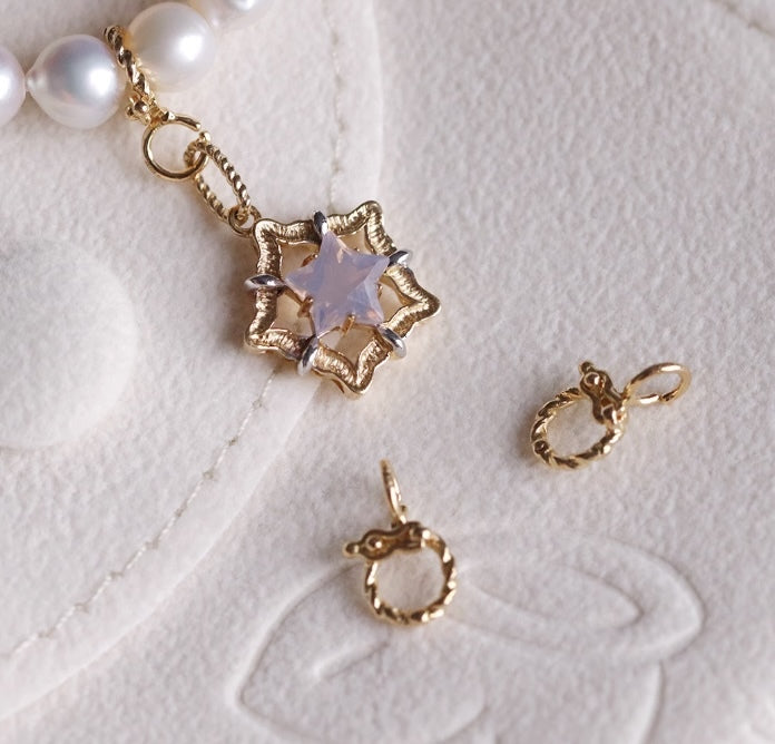 K18YG WG YG バチカン ツイスト チェーンパーツ ネックレスパーツ ペンダントパーツ YG 18K 繋ぎ ロック付き 爪 ピンクゴールド ねじり マルチバチカン