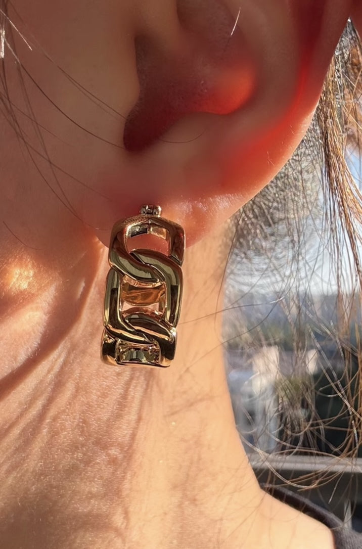 K18YG WG フープピアス チェーン リングピアス ピアス イエローゴールド YG 18K 丸 ラウンド チェーンモチーフ ホワイトゴールド K18WG