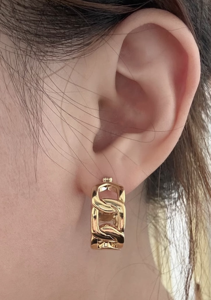 K18YG WG フープピアス チェーン リングピアス ピアス イエローゴールド YG 18K 丸 ラウンド チェーンモチーフ ホワイトゴールド K18WG