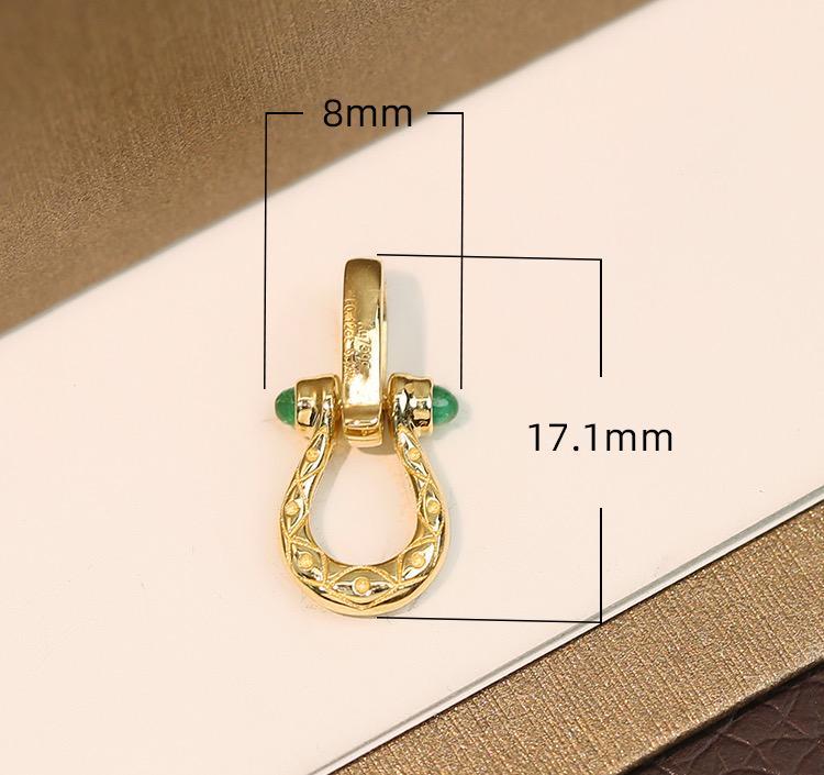 K18YG イエローゴールド パーツ ネックレス バチカン バックル チャーム 中留め 留め具 留め金具 18金 エメラルド ダイヤモンド マルチバチカン 2way