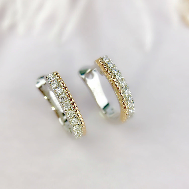 K18WG PG YG ダイヤモンド ピアス フープピアス リングピアス 馬蹄 ホースシュー 馬の蹄 U U字 シンプル 18K ホワイトゴールド イエローゴールド ピンクゴールド